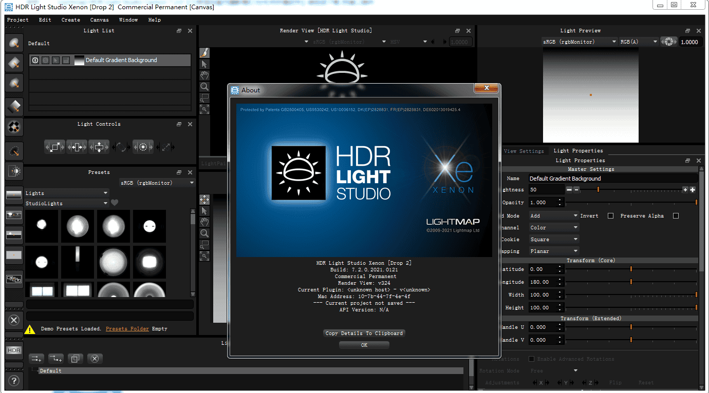lightmap hdr light studio carbon 7.2.0【三维渲染室内摄影棚灯光hdr环境软件】绿色版下载 附接口插件安装图文教程、破解注册方法