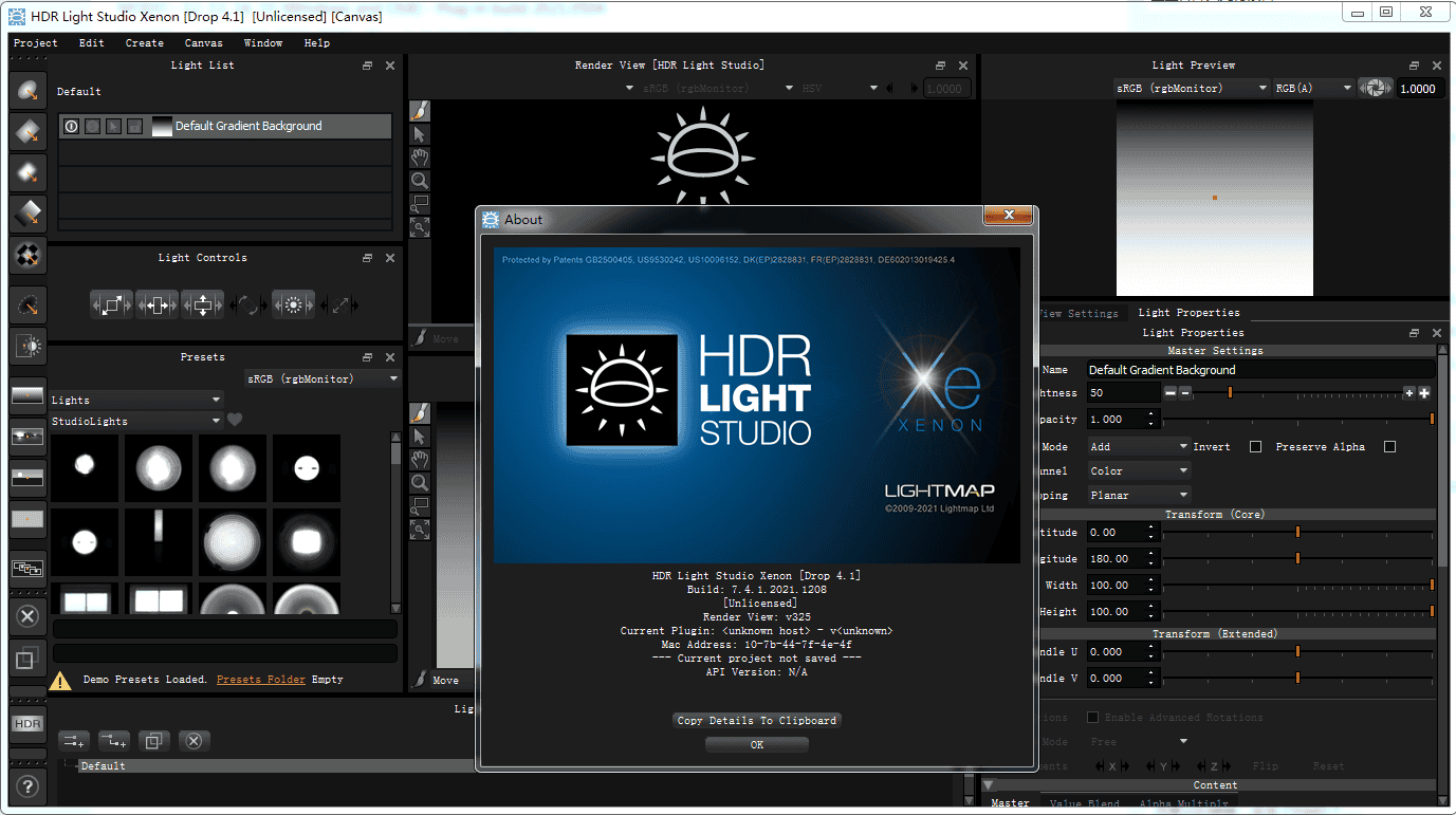 lightmap hdr light studio carbon 7.4.0【三维渲染室内摄影棚灯光hdr环境软件】破解版 附接口插件安装图文教程、破解注册方法